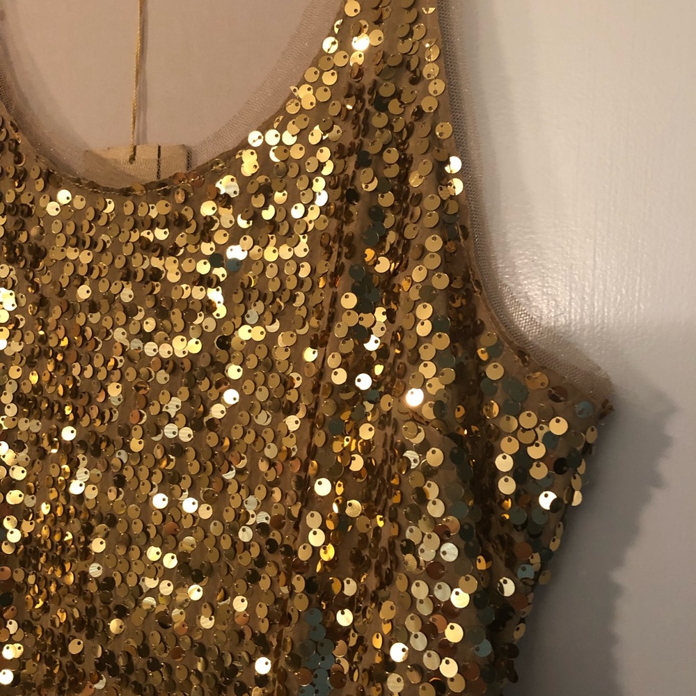 Gold Sequin Mini Dress